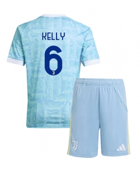 Juventus Lloyd Kelly #6 Maglia Gara Trasferta Repliche 2025-26 Bambino Maniche Corte